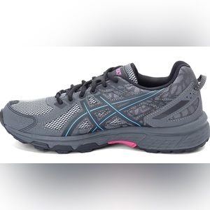 Asics gel venture 6 Trail running shoe grey/ blue /pink size 9.5